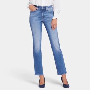 NWT NYDJ Ellison High Rise Straight Jeans in Medium Blue Stunning 16